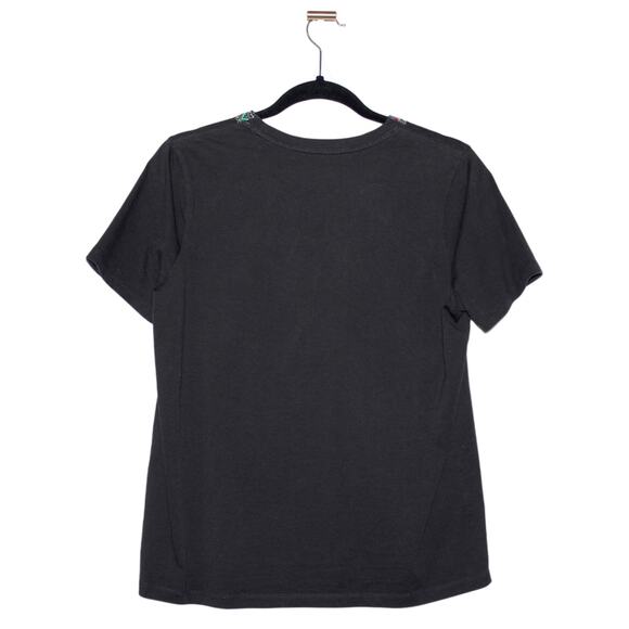 Lands' End Size Small Black Short Sleeve T-Shirt V-Neck - Picture 2 of 3